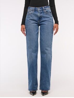 NWT! Abercrombie low rise baggy jeans - long + curve love version